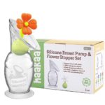 Silicone Breast Pump 150ml  & Stopper Gift Box, Orange - HaaKaa
