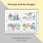 Fairy Tales, Princess And The Dragon - Colour Me Mats