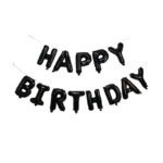 Happy Birthday Black Foil Balloons