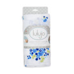 Muslin Swaddle Blanket, Blue Vintage Bouquet - Lulujo - Image 4