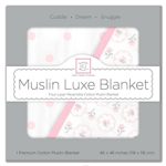 Muslin Luxe Blanket 4 Layer and Reversible, Pink Chevron - Swaddle Design