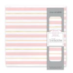 Swaddle Blanket Single In Gift Box, 3 Color Stripe Pink - Swaddle Design