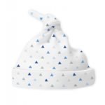 Cotton Knit Hat, Blue Tiny Triangle - Swaddle Design