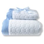 Mommy and Me Blanket Puff Circle, Pastel Blue - Swaddle Design
