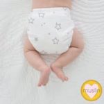 Cotton Muslin Hybrid Reusable Cloth Diaper Cover Stars Size 3, Gray - Smart Nappy