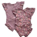 Winged Romper, Peachy Lilac, Large 6-9m - Mama Coco