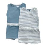Winged Romper, Chambray Waves, Large 6-9m - Mama Coco