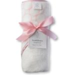 Organic Hooded Towel Mod Circles on Ivory, Pastel Pink - Swaddle Design