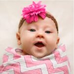 Marquisette Swaddle Blanket - Chevron, Pink - Swaddle Design - Image 3