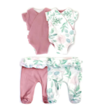 Winged Bodysuit & Footie Pants Blushing Eucalyptus, Small 0-3m - Mama Coco