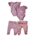 Winged Bodysuit & Footies Pants Peachy Lilac, Small 0-3m - Mama Coco
