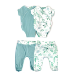 Winged Bodysuit & Footie Pants Saged Eucalyptus, Small 0-3m - Mama Coco