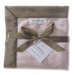 Stroller Blanket, Baby Velvet Taupe Gray, Pastel Pink - Swaddle Design
