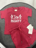 T-Shirt Short Set, Maroon 2-3y - BabyCosy - Image 4