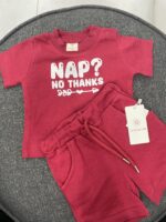 T-Shirt Short Set, Maroon 2-3y - BabyCosy - Image 3