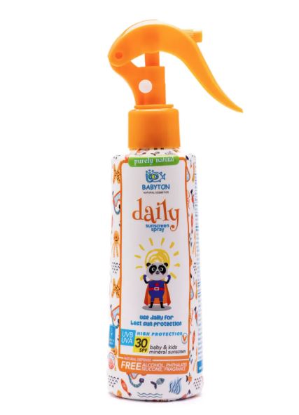 Kids Natural Sunscreen Daily Spray SPF 30, 200ml - Babyton